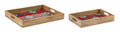 Plaid Wooden Tray (Set of 2)
