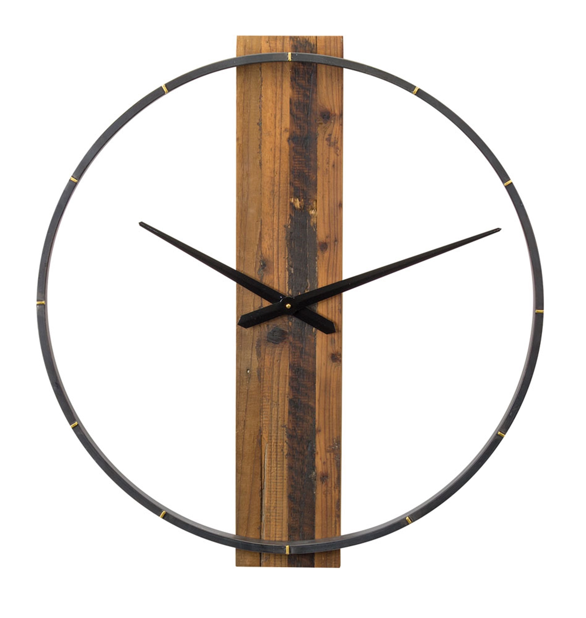 Wall Clock 27.5”D Wood/MDF/Iron