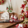 Frosted Round Santa Figure with Bird and Pine Accent (Set of 6)