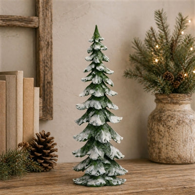 Green Flocked Pine Tree 26"H