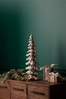 Gold Flocked Pine Tree 26"H
