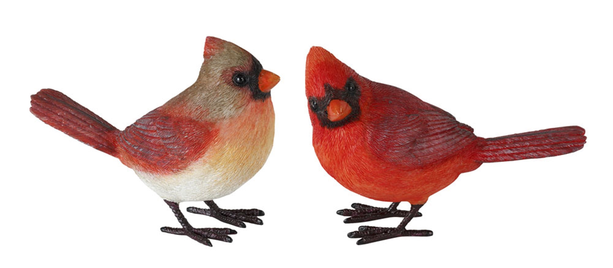 Cardinal Bird Figurine (Set of 4) 4”H Resin