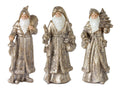 Stone Woodland Santa with Gold Finish (Set of 3) 12.25”H Resin