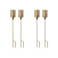 Gold Punched Metal Candle Holder Garden Stake (Set of 4)