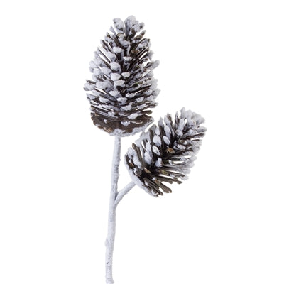 Flocked Snowy Pine Cone Spray (Set of 6)