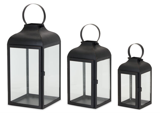 Modern Black Metal Lantern (Set of 2)