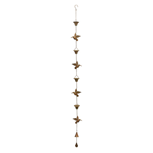 Iron Hummingbird Rain Chain 61.5"H