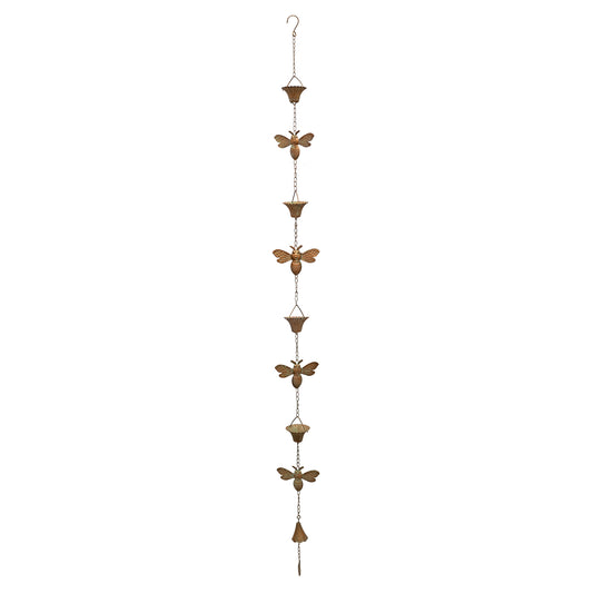 Iron Bumble Bee Rain Chain 61.5"H