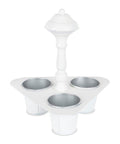 Metal Triple Pot Holder with Tin Planters 11"H
