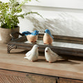 Blue Birds Sitting Figurine (Set of 4)
