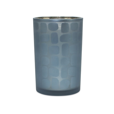 Navy Frosted Glass Candle Holder (Set of 2)