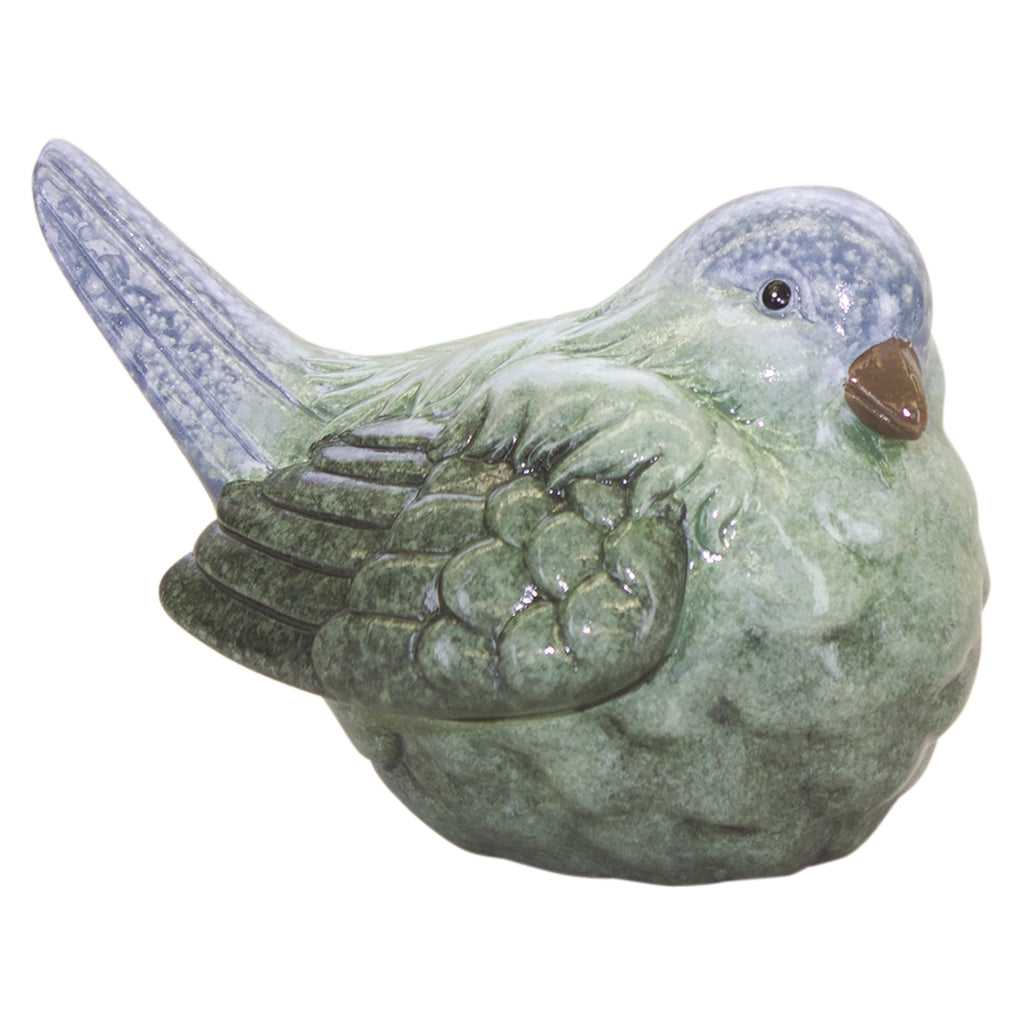 Blue and Green Terra Cotta Bird Figurine (Set of 2)