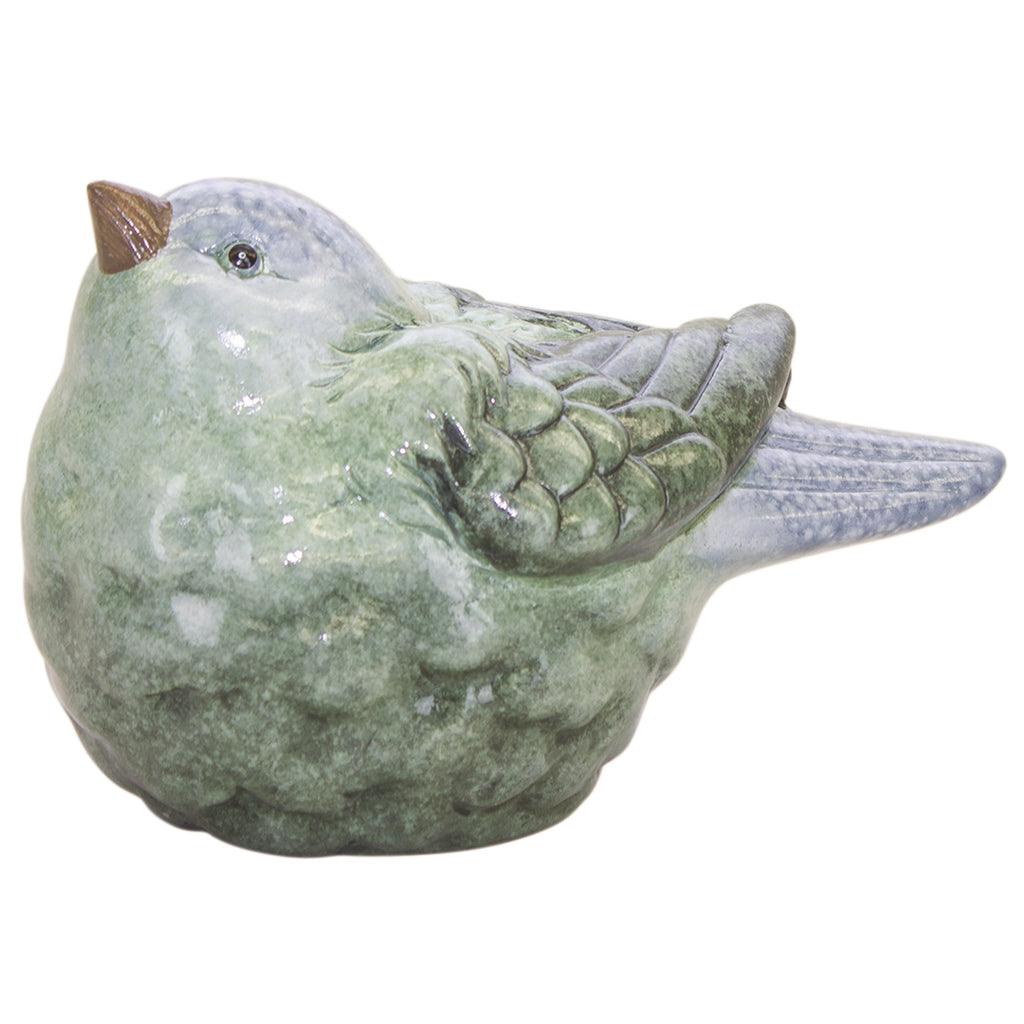 Blue and Green Terra Cotta Bird Figurine (Set of 2)