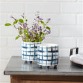 Tie-Dye Design Footed Planter (Set of 2)