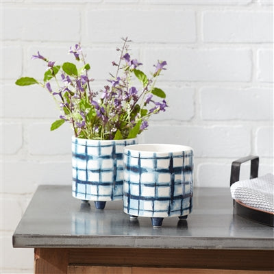 Tie-Dye Design Footed Planter (Set of 2)