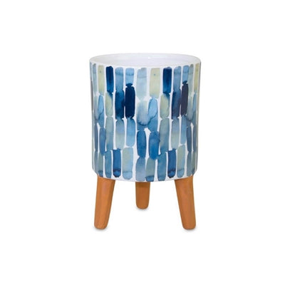 Watercolor Planter with Terra Cotta Legs (Set of 2)