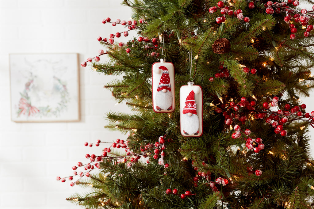 Glass Snowflake Gnome Tree Ornament (Set of 12)