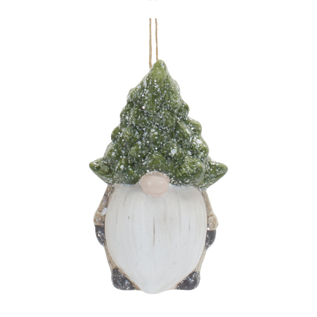 Terra Cotta Gnome with Pine Tree Hat Ornament (Set of 6)