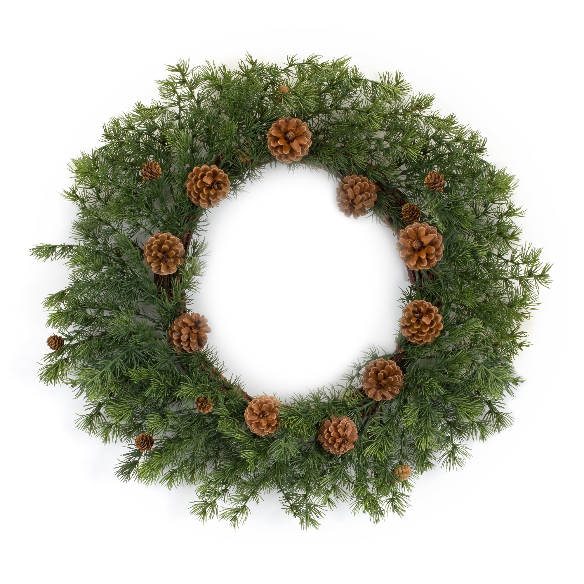 Winter Pine Wreath with Pine Cones 25.5"D