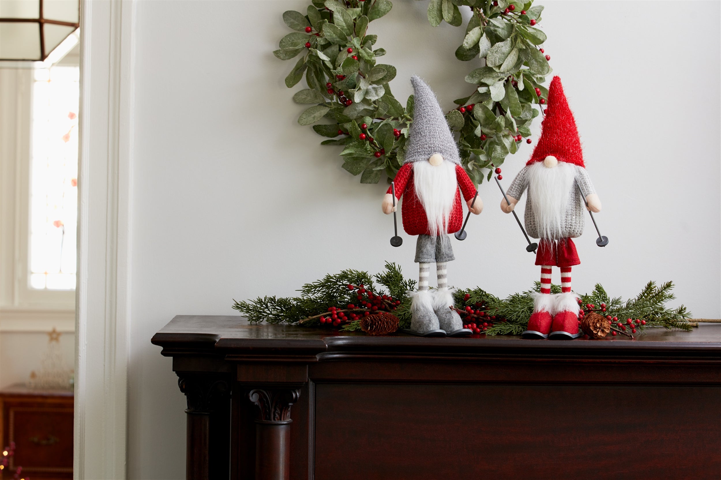 Plush Standing Gnome Skier (Set of 6)
