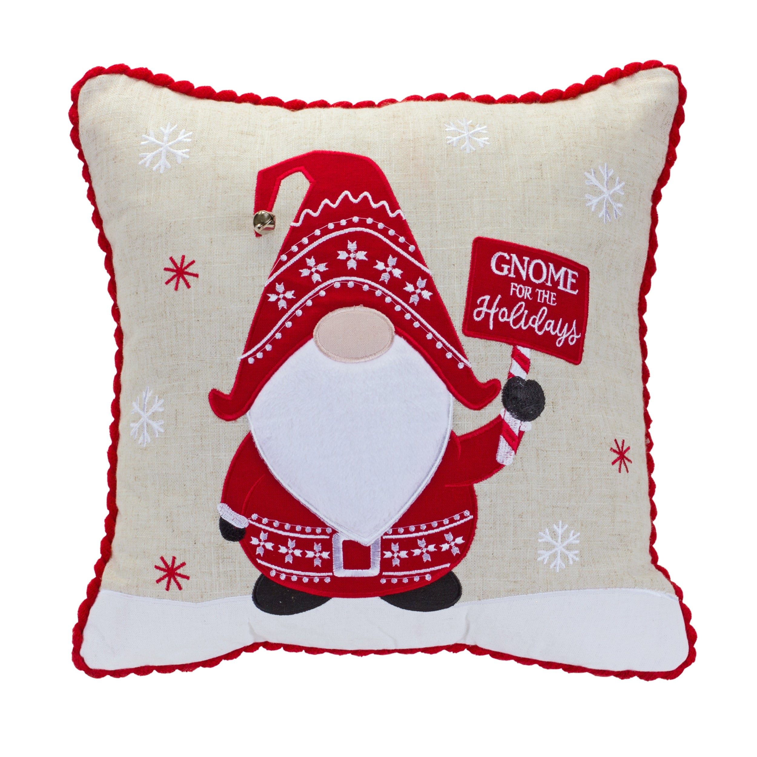 Gnome Holiday Pillow (Set of 2) 15”SQ Polyester