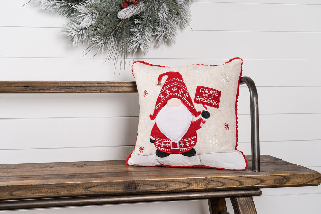 Gnome Holiday Pillow (Set of 2) 15”SQ Polyester
