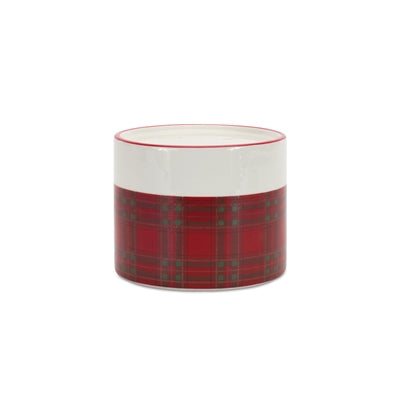 Winter Plaid Ceramic Candle Holder (Set of 2)