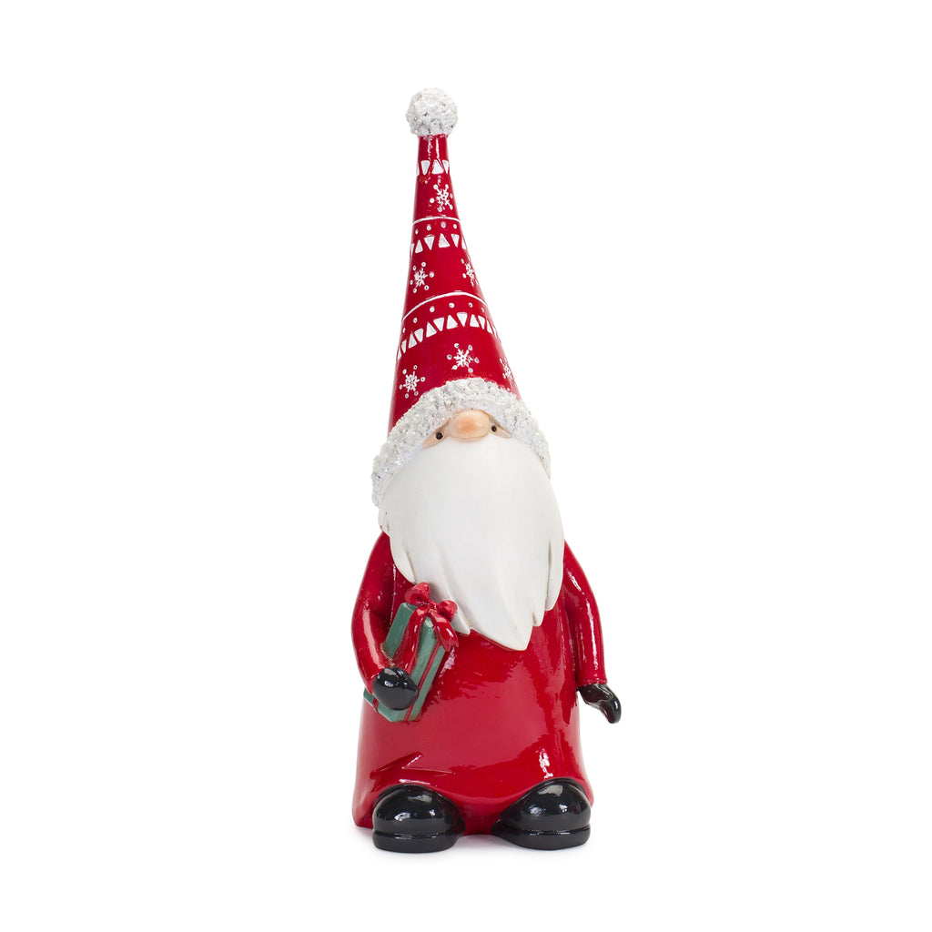 Gnome w/Wreath & Package (Set of 2) 9”H Resin