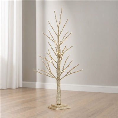 LED Lighted Gold Twig Tree 36"H