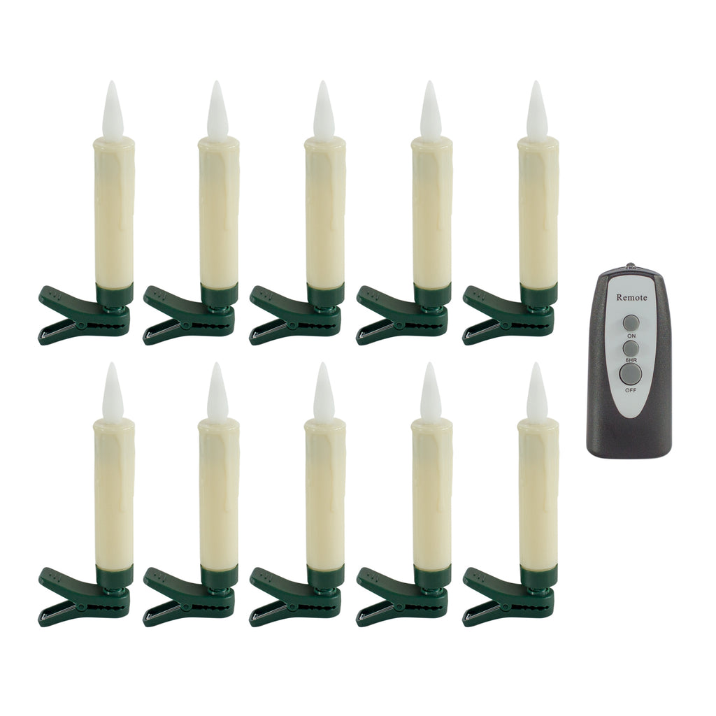 LED FIA Flame Clip-on Candle Taper or Suction Cup (Set of 10)
