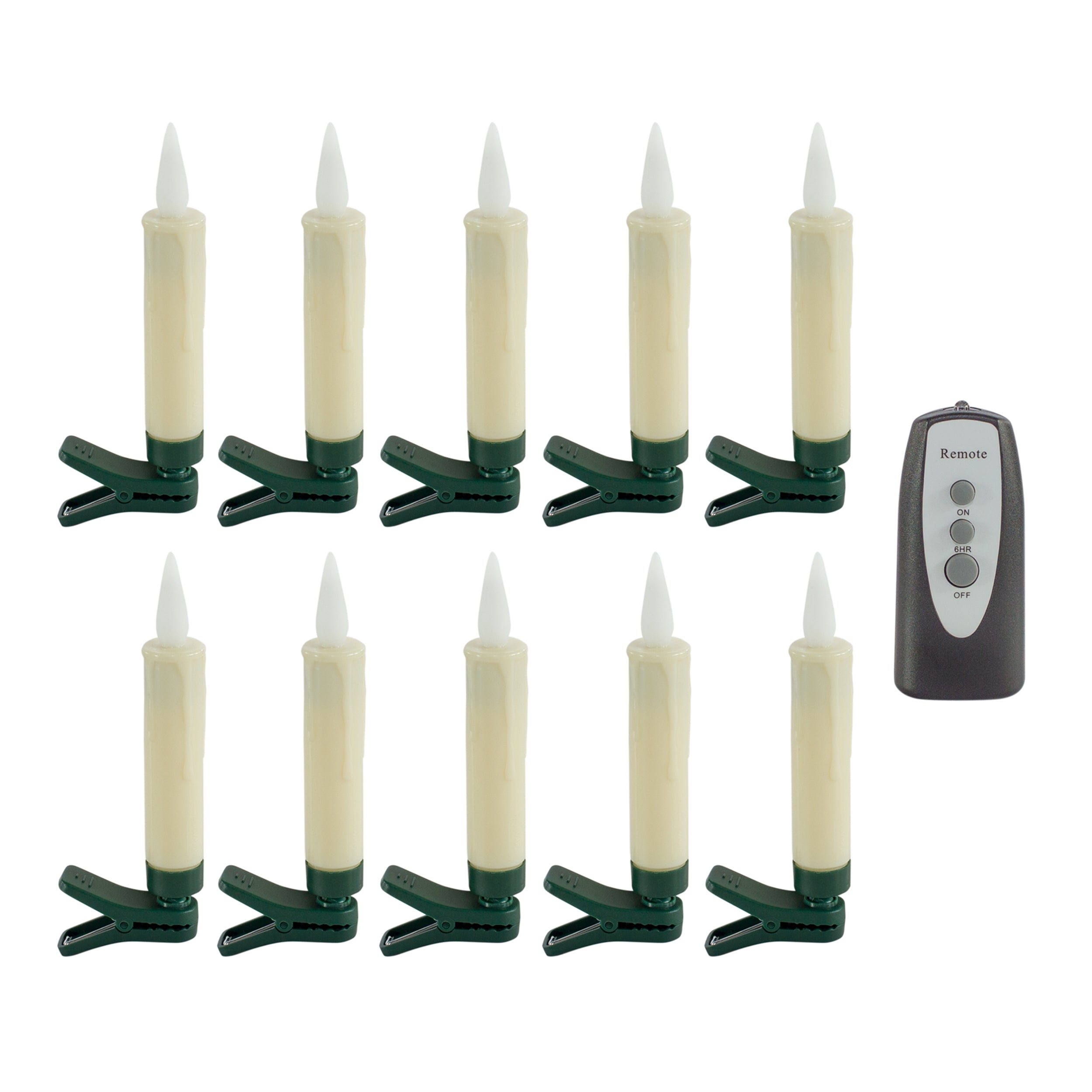 LED FIA Flame Clip-on Candle Taper or Suction Cup (Set of 10)