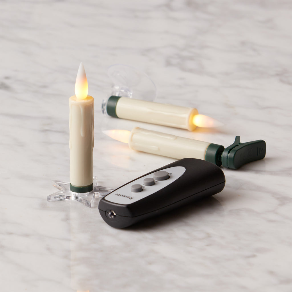 LED FIA Flame Clip-on Candle Taper or Suction Cup (Set of 10)