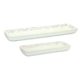 White Washed Mango Wood Dough Bowl Tray (Set of 2)