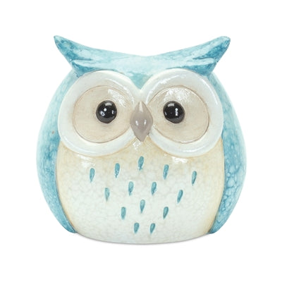 Whimsical Pastel Terra Cotta Owl Figurine (Set of 3)