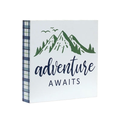 Wood Adventure Block Sentiment Sign (Set of 4)