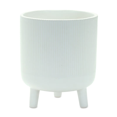 Ribbed Stone Footed Planter (Set of 2)