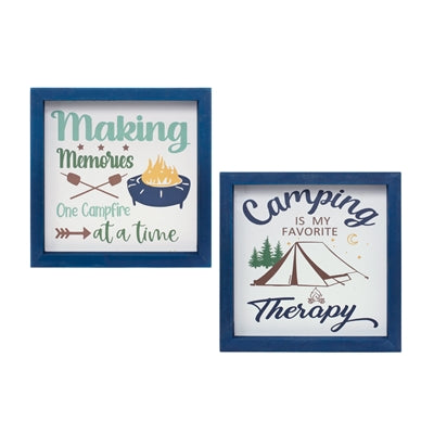 Wood Framed Camping Sentiment Sign (Set of 4)