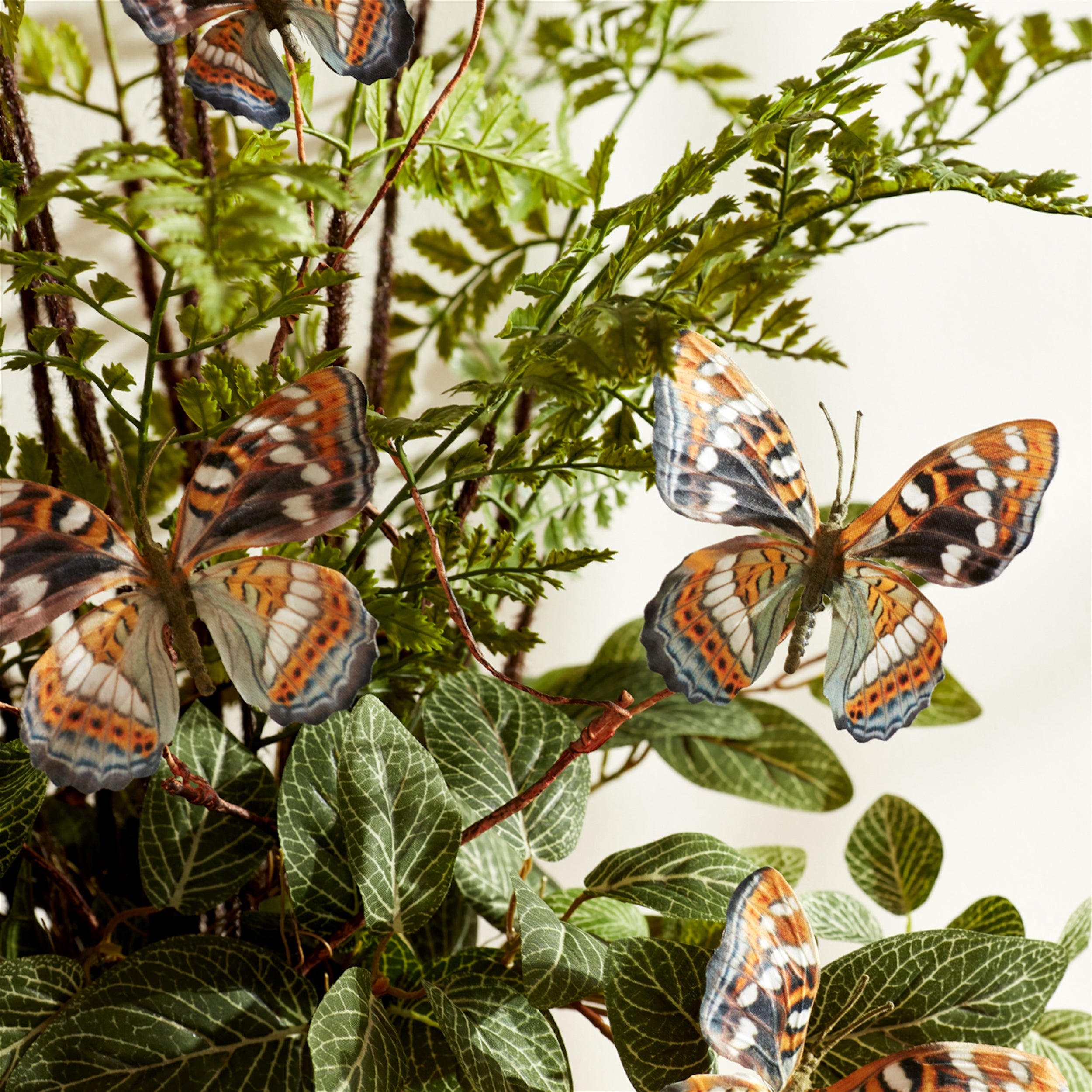 Blue and Orange Wire Butterfly Spray (Set of 6)