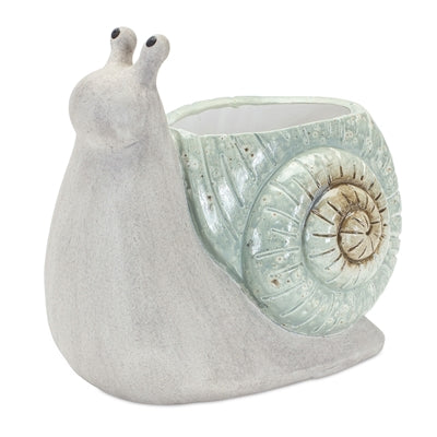 Whimsical Terra Cotta Garden Snail Planter (Set of 2)