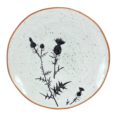 Rustic Thistle Etched Plate with Speckled Finish (Set of 4)