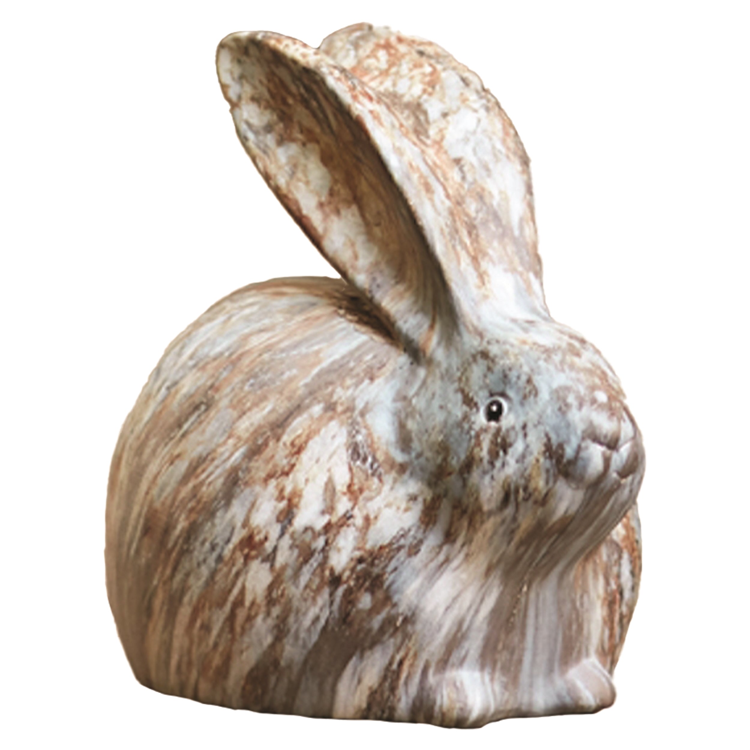 Modern Bunny Rabbit Figurine with Marble Finish (Set of 2)