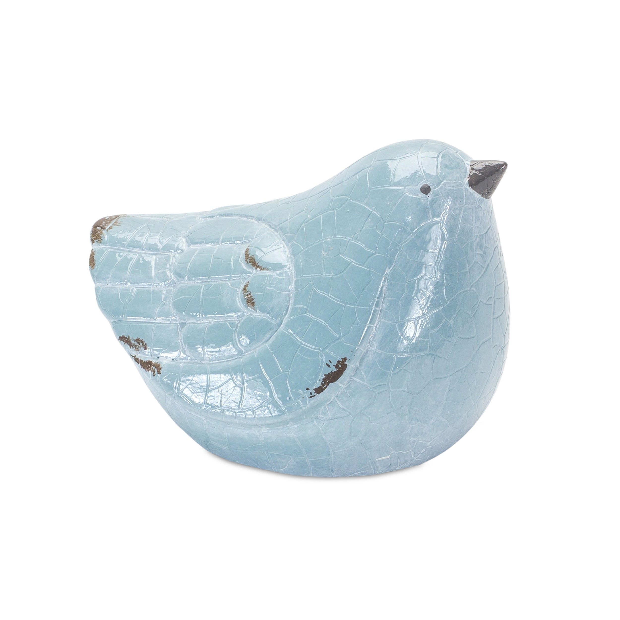 Cracked Terra Cotta Bird Figurine with Distressed Finish (Set of 4)