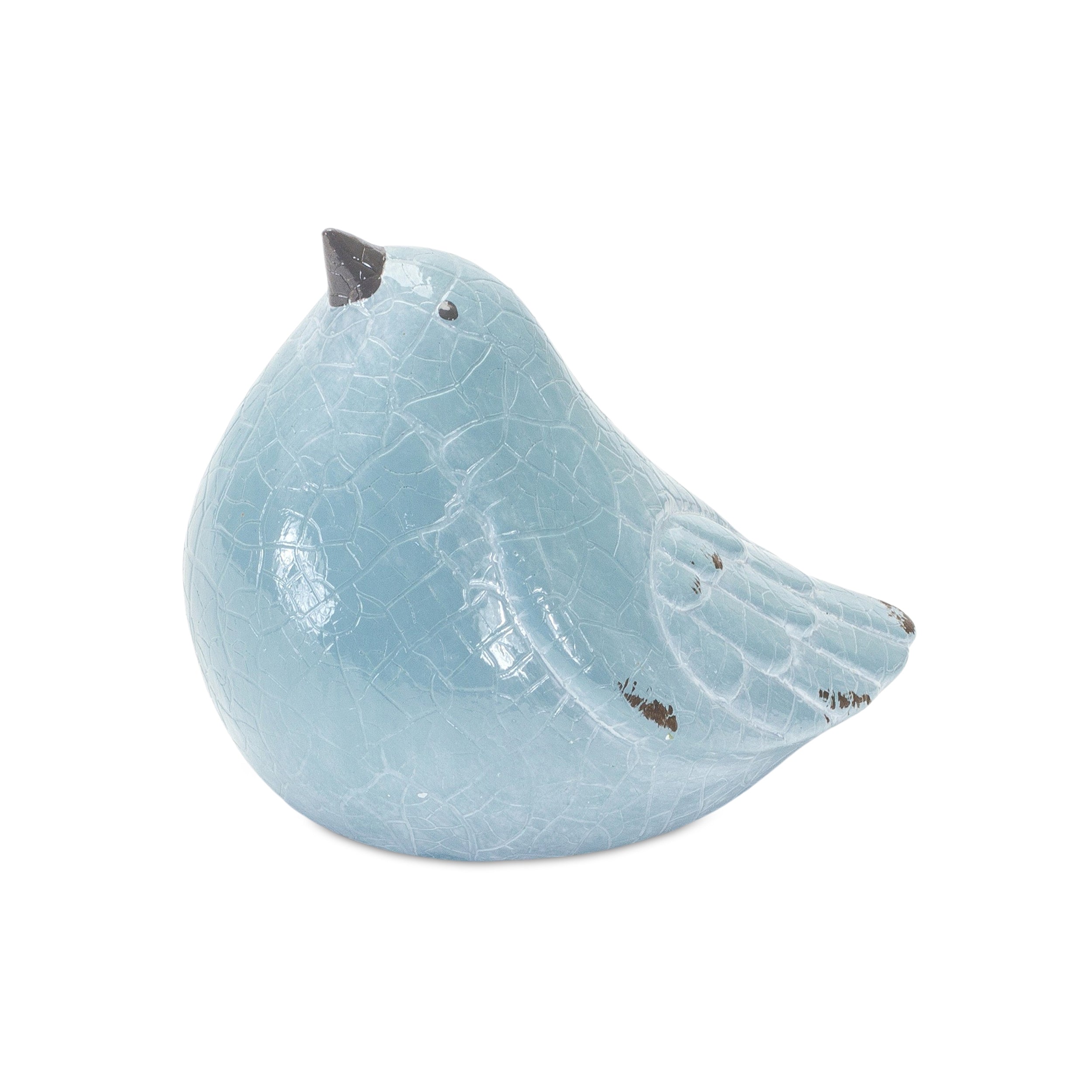 Cracked Terra Cotta Bird Figurine with Distressed Finish (Set of 4)