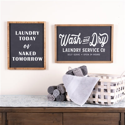 Wood Laundry Sentiment Sign 15"H
