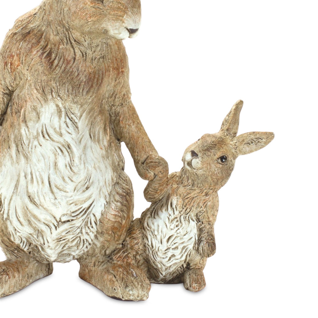 Stone Mother Rabbit and Baby Bunny Figurine (Set of 2)