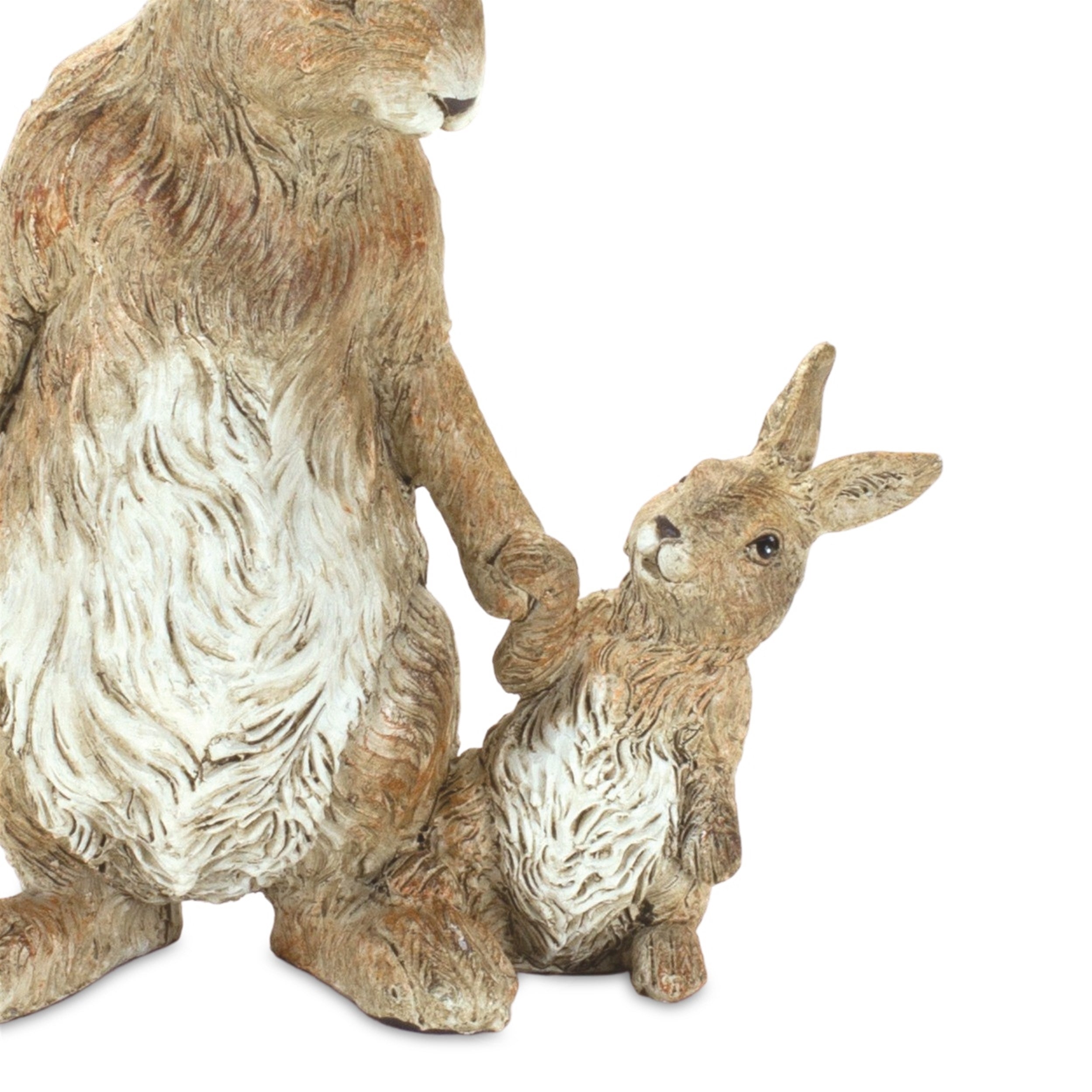 Stone Mother Rabbit and Baby Bunny Figurine (Set of 2)