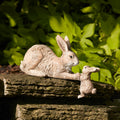 Stone Mother Rabbit and Baby Bunny Self Sitter (Set of 2)