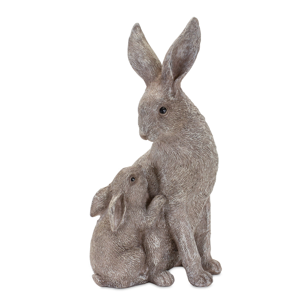Rabbit with Bunny (Set of 2) 7"H, 11"H Resin