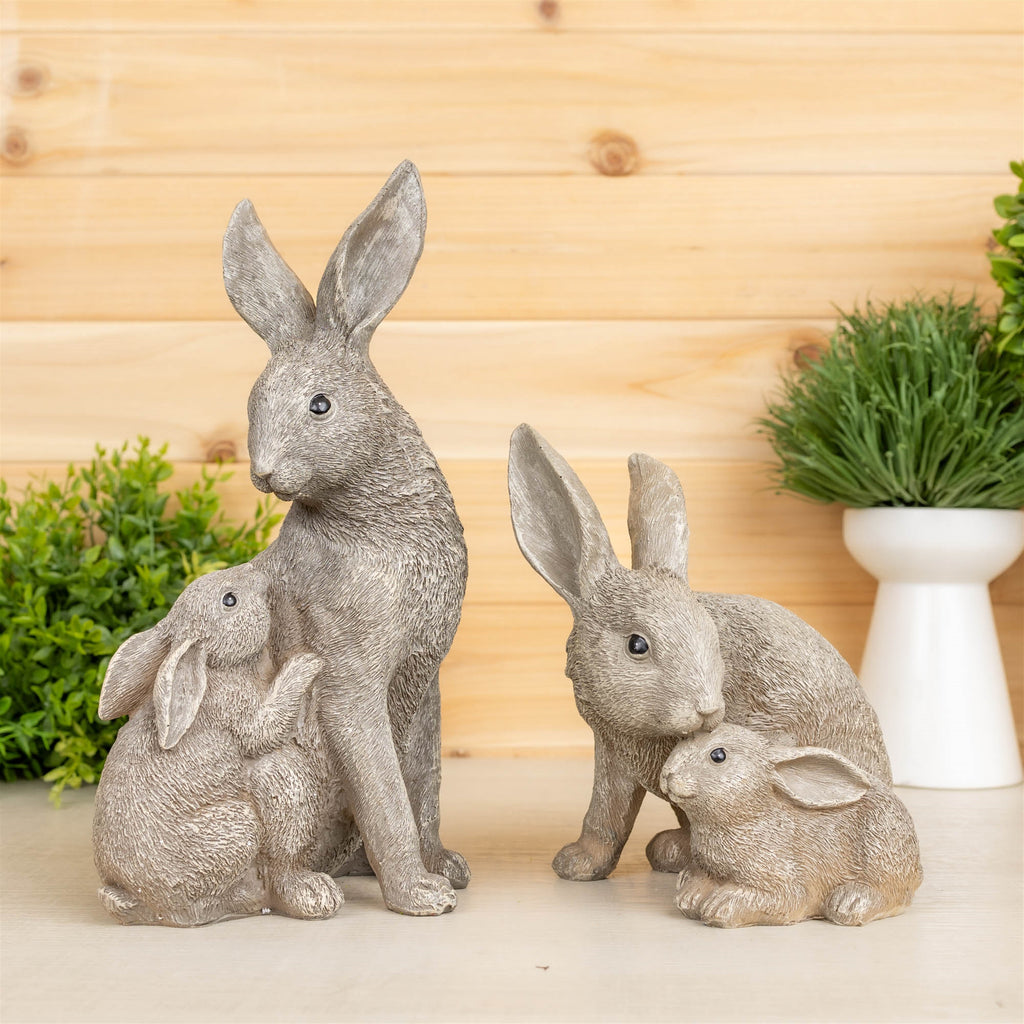 Rabbit with Bunny (Set of 2) 7"H, 11"H Resin