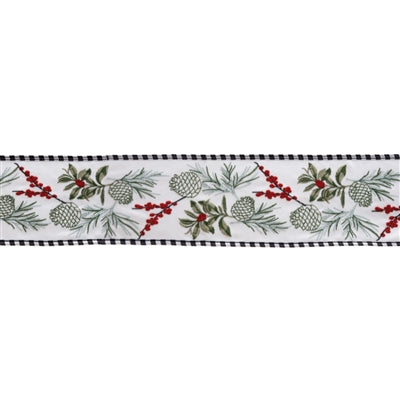 Pine Berry Ribbon 4" x 5 yds.